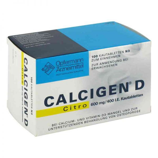 CALCIGEN D Citro 600mg/400 I.E. (100 stk)
