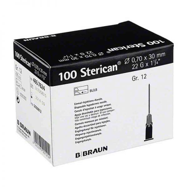 Sterican Kanüle luer-lok 0,70x30mm Größe 12 schwarz (100 stk)