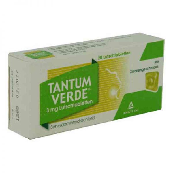 Tantum Verde 3 mg mit Zitronengeschmack Lutschtab. (20 stk)