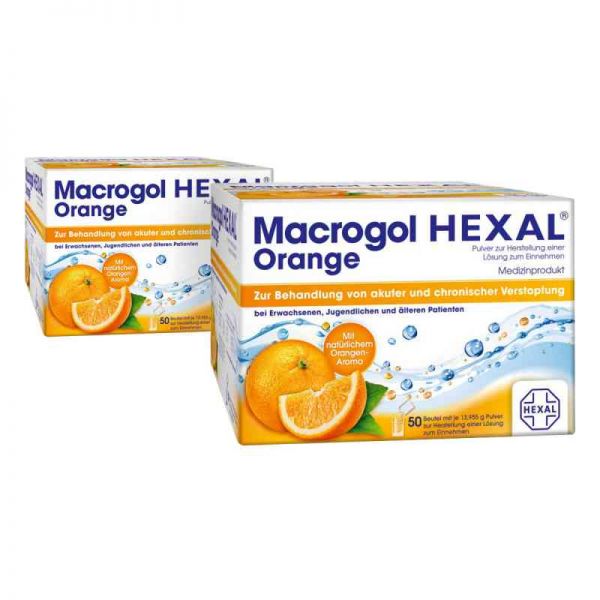 Macrogol Hexal Orange Plv.z.her.e.lsg.z.einn.btl. (2X50 stk)