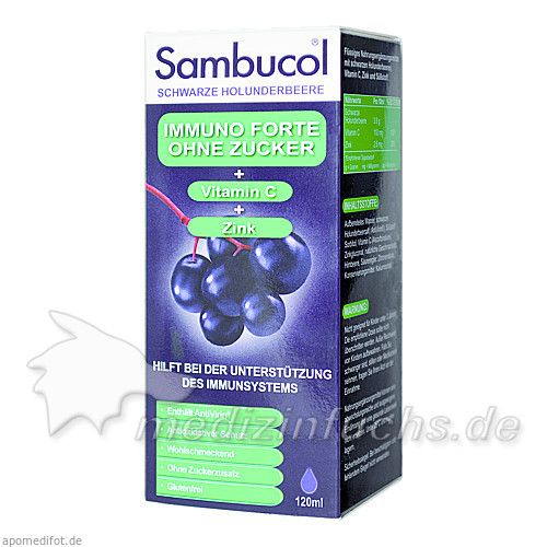 Sambucol Immuno Forte Saft ohne Zucker, 120 ML