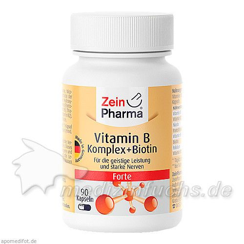 VITAMIN B Komplex+Biotin Forte Kapseln, 90 ST