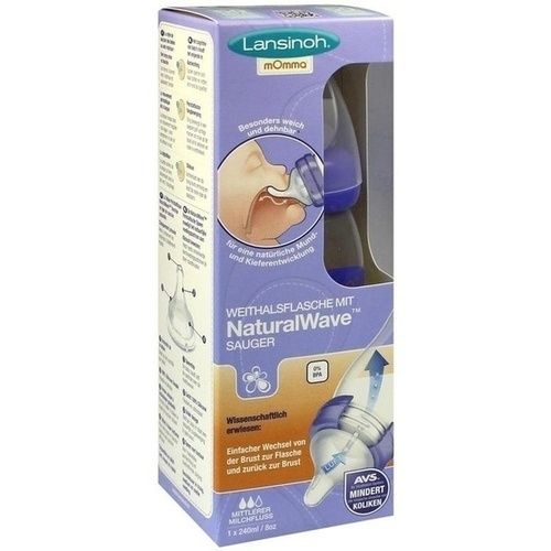 Lansinoh Weithalsflasche 240ml Sauger M, 1 ST