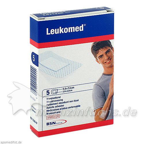 LEUKOMED STERILE PFLASTER 7.2x5 cm, 5 ST