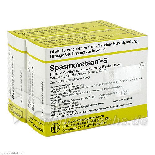 SPASMOVETSAN S Injektionsl, 2X10X5 ML