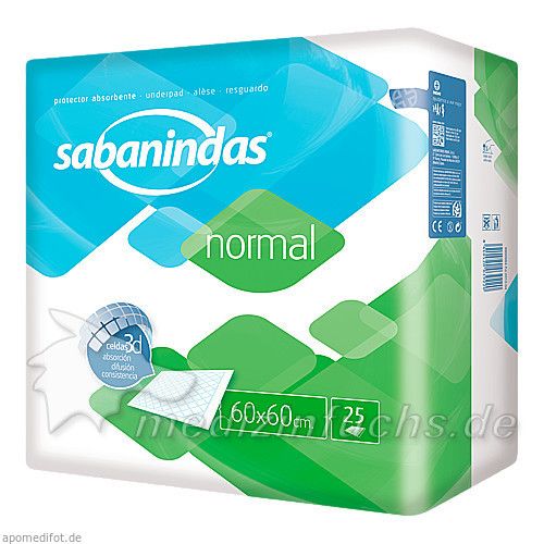 Sabanindas normal 60 x 60 cm Bettschutzeinlage, 25 ST