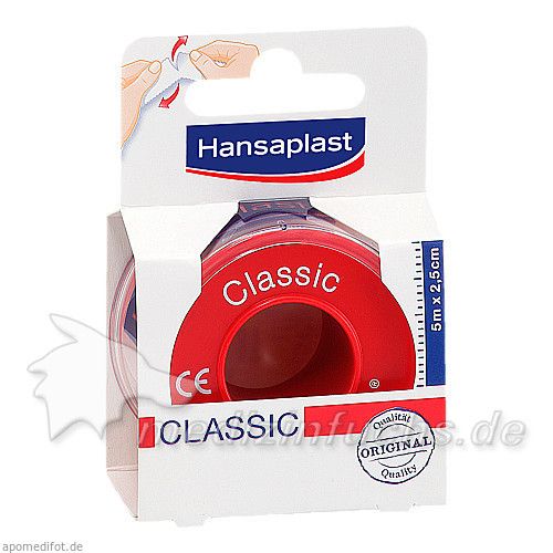 Hansaplast Fixierpflaster Classic 5mx2.5cm Schub, 1 ST