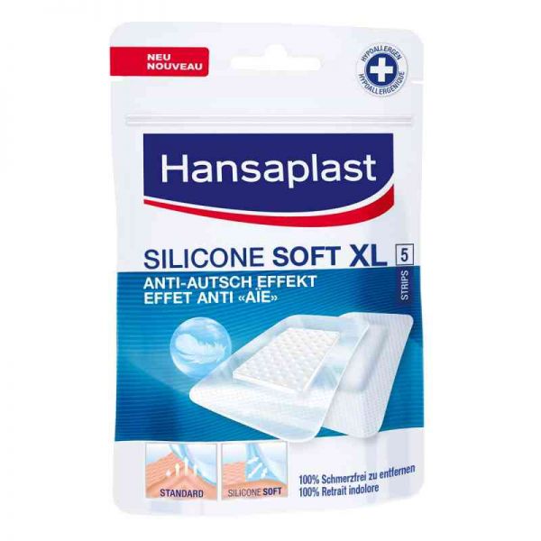 Hansaplast Silicone Soft Xl Strips 5x7,2 cm (5 stk)