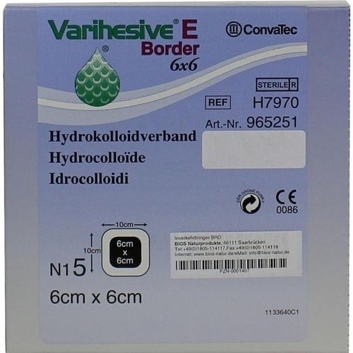 VARIHESIVE E Border 6x6 cm HKV hydroaktiv 965251, 5 ST