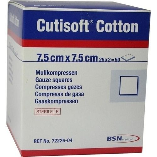 Cutisoft Cotton Kompressen 7.5x7.5cm steril, 25X2 ST