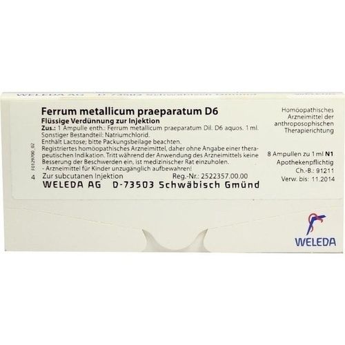 FERRUM MET PRAEP D 6, 8X1 ML