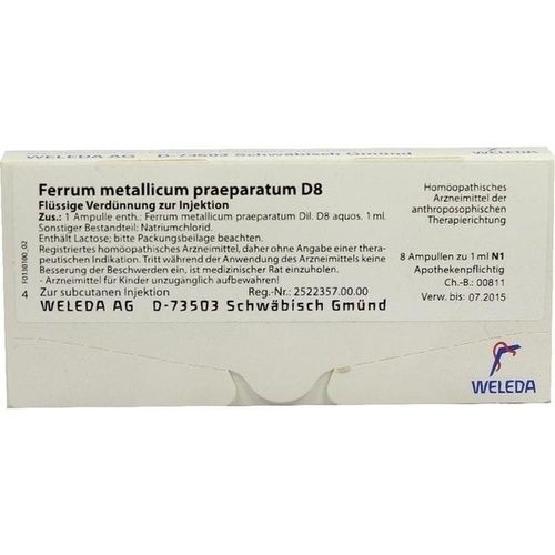 FERRUM MET PRAEP D 8, 8X1 ML