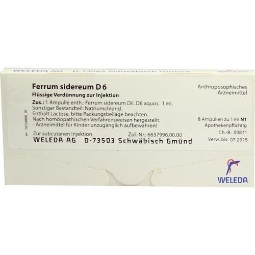 FERRUM SIDEREUM D 6, 8X1 ML