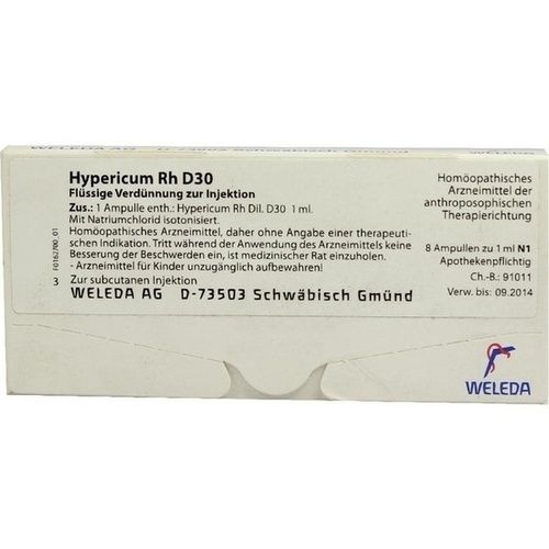 HYPERICUM RH D30, 8X1 ML
