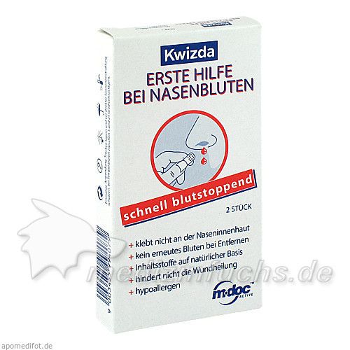 Kwizda Erste Hilfe bei Nasenbluten Nasenstöpsel, 2 ST