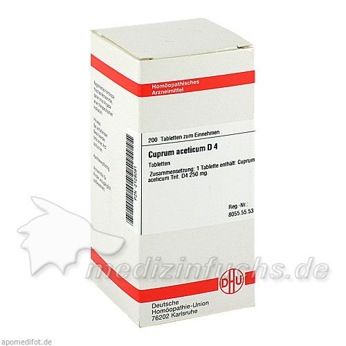 CUPRUM ACET D 4, 200 ST