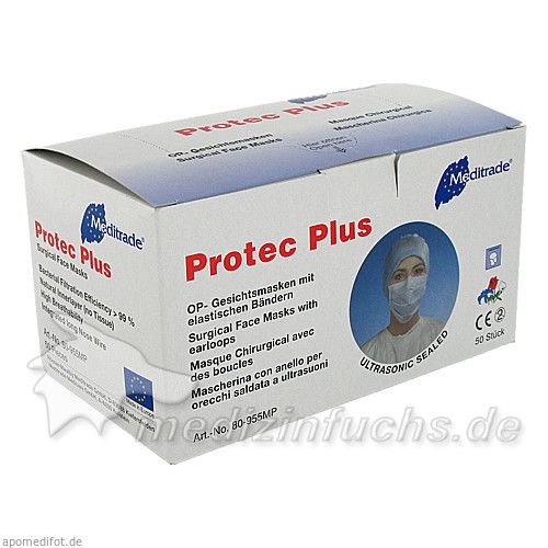 OP-Gesichtsmaske mit Gummiband+Nasenbügel grün, 50 ST