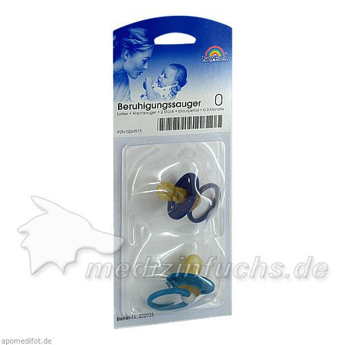 Sauger- Beruhig.Kirsche Latex 0-3 Mon. blau/petro, 2 ST