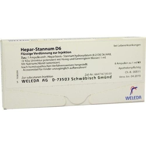 HEPAR STANNUM D 6, 8X1 ML