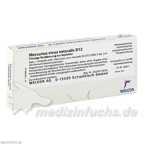 Mercurius vivus naturalis D12, 8X1 ML