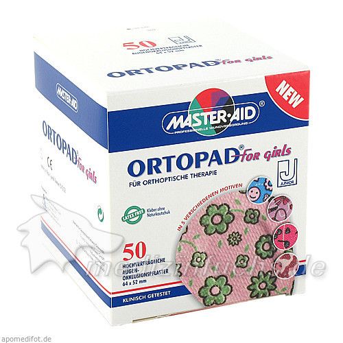 Ortopad for girls junior Okklussionspflaster, 50 ST