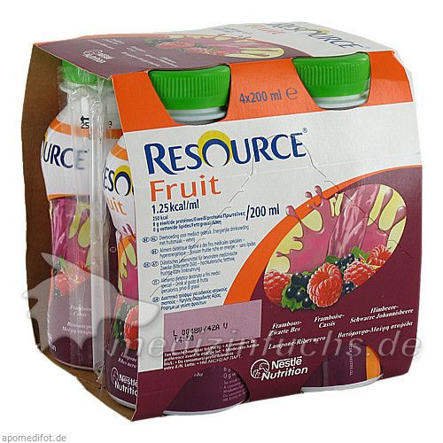 Resource Fruit Himbeere/Schwarze Johannisbeere, 4X200 ML