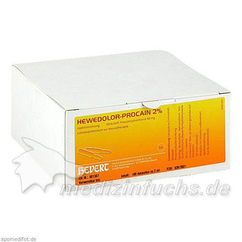 HEWEDOLOR PROCAIN 2%, 100 ST