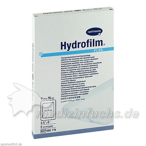 Hydrofilm Plus Transparentverband 9x15cm, 5 ST
