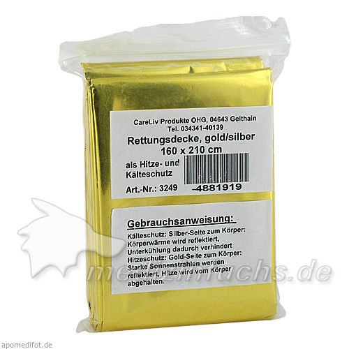 Rettungsdecke gold/silber 160x210cm, 1 ST