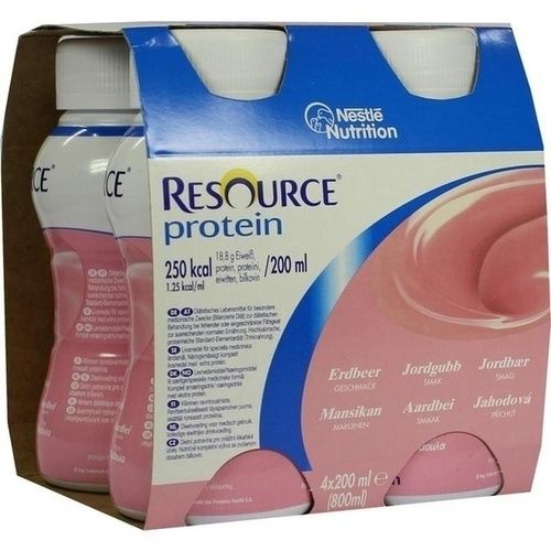 RESOURCE Protein Drink Erdbeer, 4X200 ML
