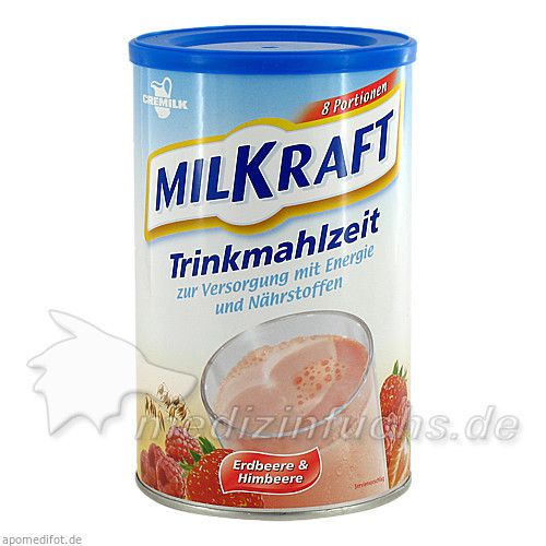 MILKRAFT Trinkmahlzeit Erdbeere-Himbeere, 480 G
