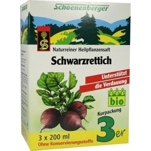 SCHWARZRETTICH SCHOENENBERGER HEILPFLANZENSÄFTE, 3X200 ML