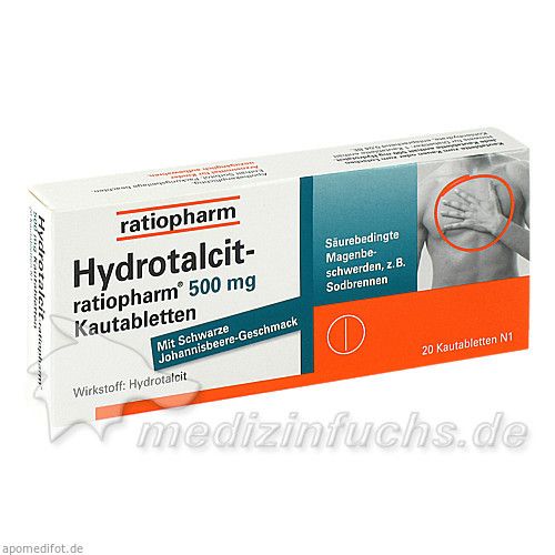 Hydrotalcit-ratiopharm 500mg Kautabletten, 20 ST