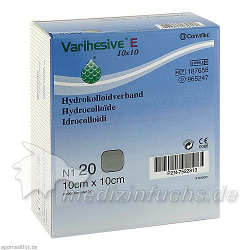 VARIHESIVE E 10x10 cm HKV hydroaktiv, 20 ST