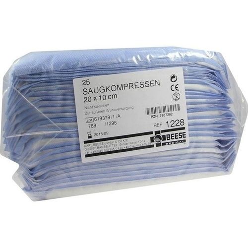 Saugkompressen unsteril 10X20cm, 25 ST