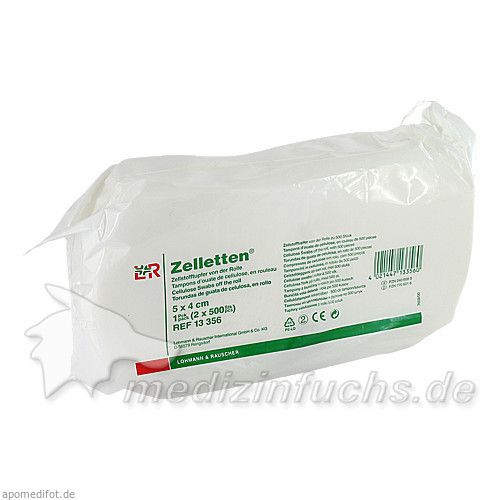 ZELLETTEN Tupfer 4x5 cm unsteril Rolle, 2X500 ST