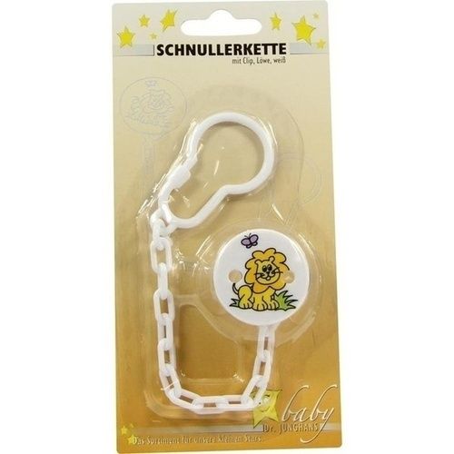 Schnullerkette Kunststoff mit Clip Löwe weiß, 1 ST