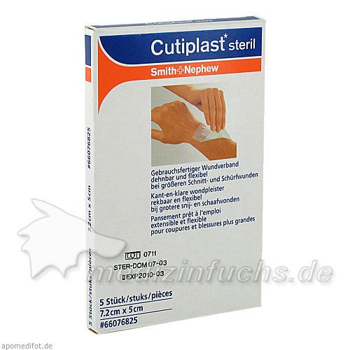 CUTIPLAST steriler Wundverband 7,2cmx5cm, 5 ST