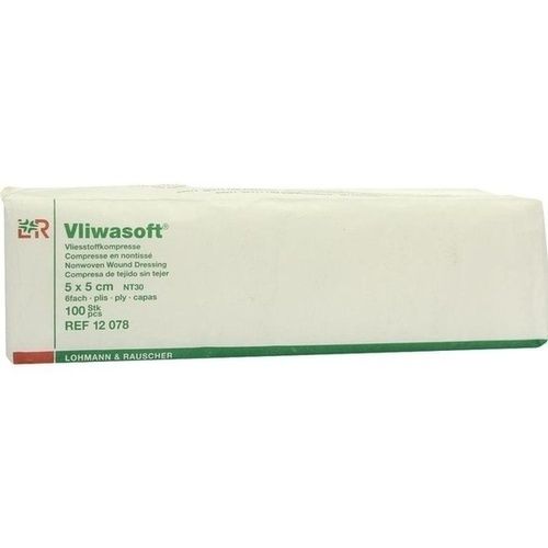 VLIWASOFT Vlieskompressen 5x5 cm unsteril 6l., 100 ST