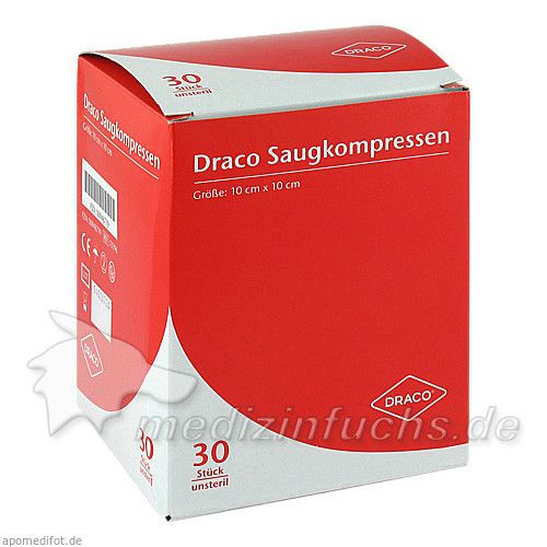 Saugkompressen unsteril 10x10cm Draco, 30 ST