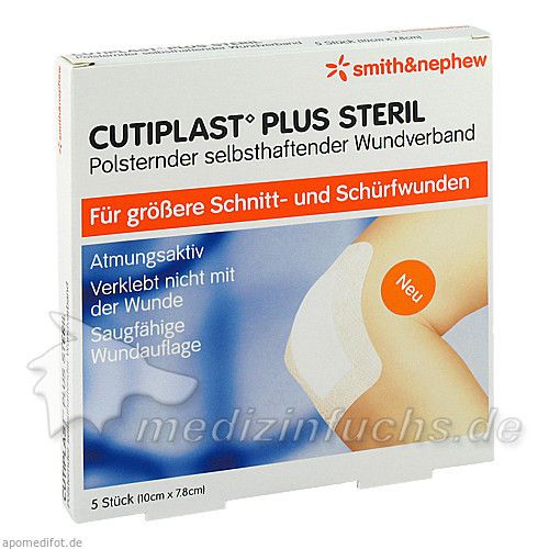 Cutiplast 10x7.8cm plus steril, 5 ST