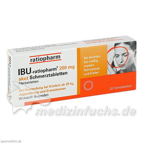 Ibu-ratiopharm 200mg akut Schmerztabletten, 20 ST